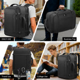 Expandable 40–50L Carry-On Travel Backpack with Cable Port – 17.3″ Laptop Weekender & Business Backpack