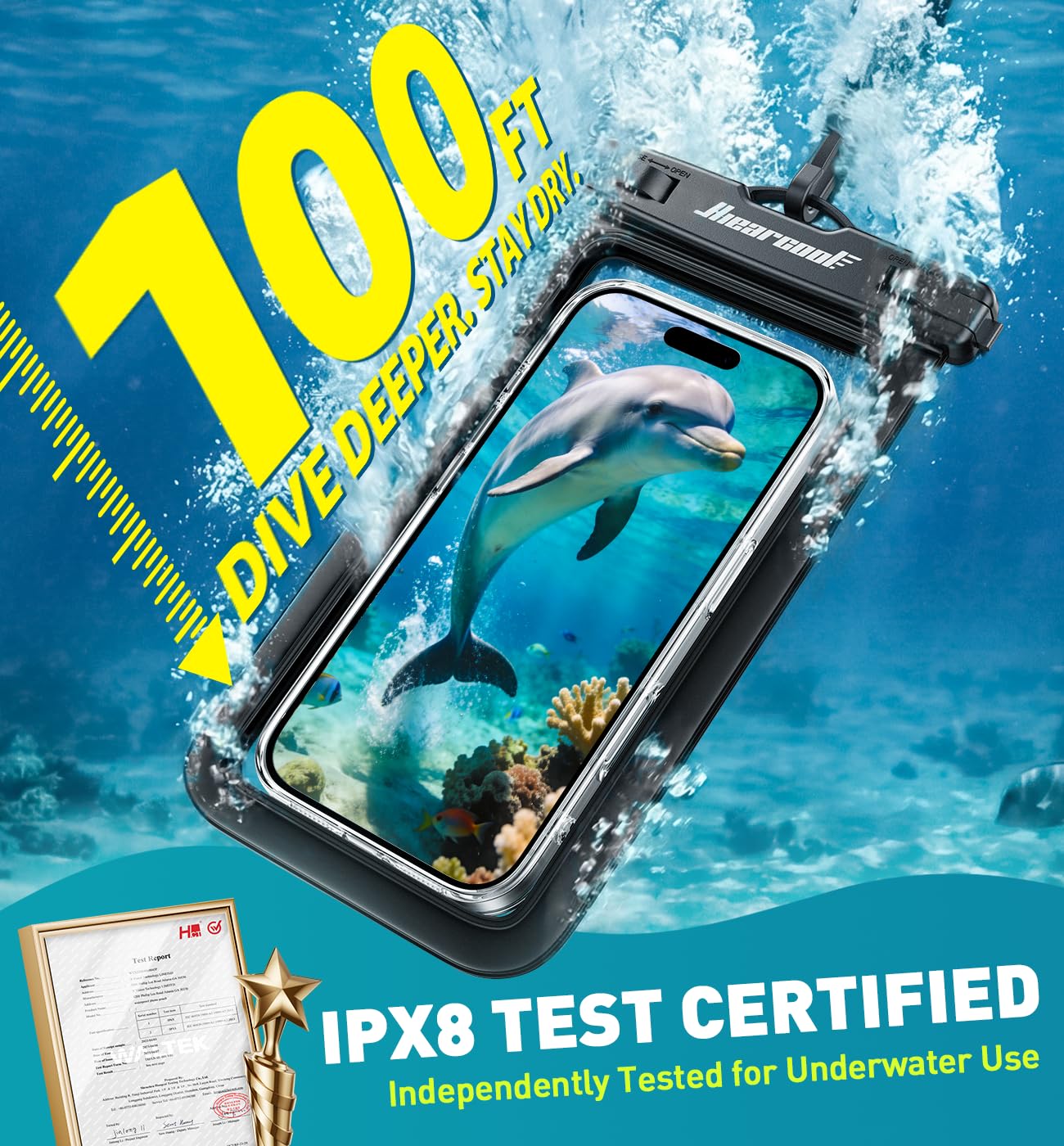 IPX8 Waterproof Phone Pouch (2-Pack) – Universal 8.9" Dry Bag Case for iPhone & Android with Touch Screen Support for Beach, Pool & Cruise Travel