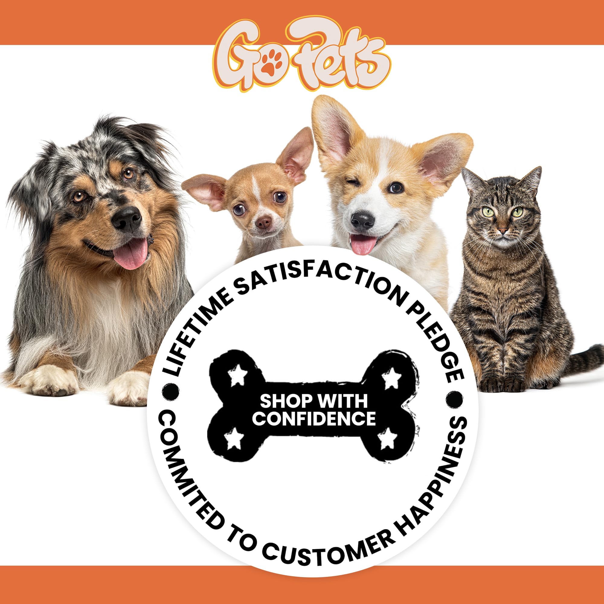 GoPets 2-Sided Dematting Comb and Deshedding Brush with Stainless Steel Blades, Undercoat Rake for Dogs and Cats