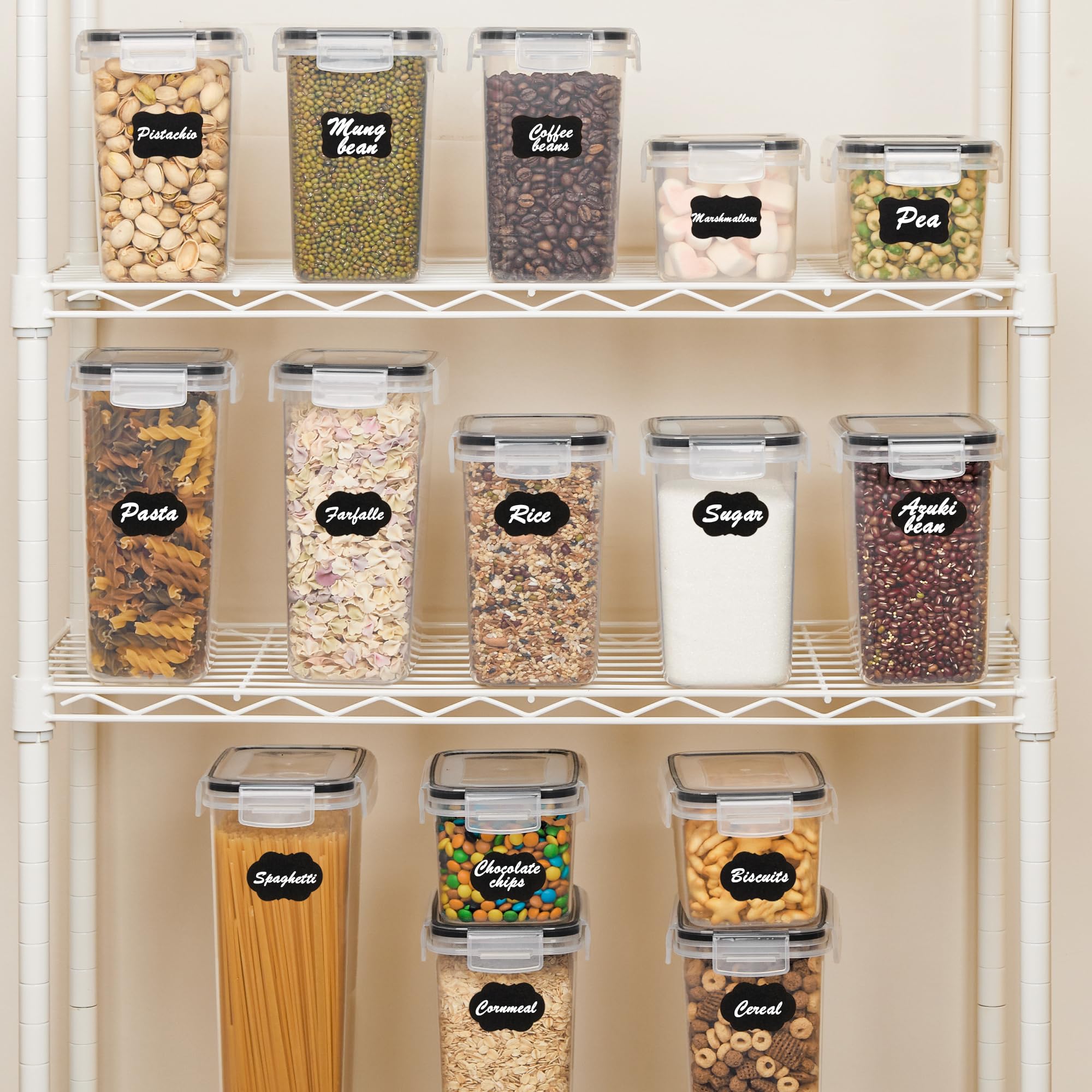 Vtopmart Airtight Food Storage Containers Set – 24 Piece Stackable Pantry Canisters with Lids & Labels