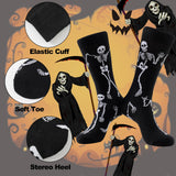 6Pairs Women’s Halloween Socks – Pumpkin, Ghost, Witch, Owl & Skeleton Crew Socks for Festive Comfort