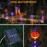 Solar Halloween Pathway Lights 2024 – 6-in-1 Purple & Orange LED Pumpkins & Ghosts with 8 Modes & Waterproof Design