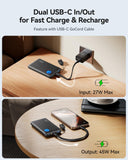 INIU 10000mAh Portable Power Bank 45W Fast Charging – Compact USB-C Power Bank for iPhone, Android & Travel
