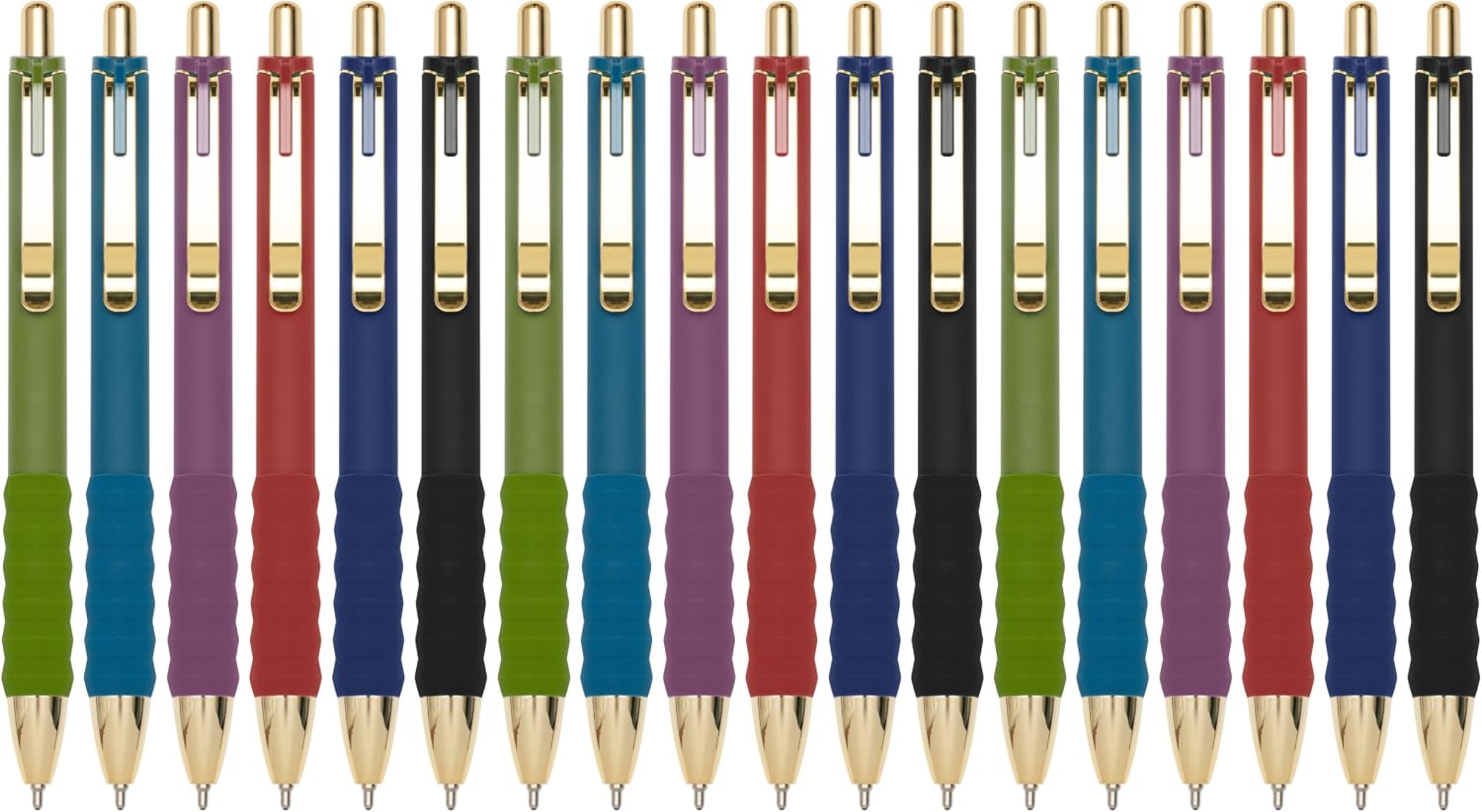 12-Pack Gold Retractable Black Ink Ballpoint Pens