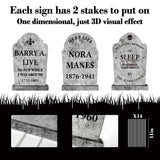 6PCS Stone Grey Halloween Tombstones Yard Signs – Realistic Graveyard Headstones with Stakes for Outdoor Cemetery Decorations