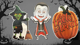 12-Pack Large Halloween Character Wall Cutouts – Mummy, Witch, Vampire, Zombie & Pumpkin Decorations