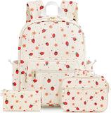 Pink Bow Corduroy Backpack Set with Lunch Bag