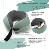 Memory Foam Travel Neck Pillow with Eye Mask & Earplugs – Adjustable Support Pillow for Airplane & Travel