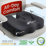 Ergonomic Memory Foam Seat Cushion for Office Chair Coccyx Support Sciatica & Tailbone Pain Relief with Breathable Mesh Cover