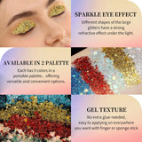 FANDAMEI 18-Color Glitter Gel Palette – No-Glue Body & Face Glitter Makeup for Festivals, Halloween & Parties