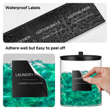 Laundry Storage Jar Set (3-Pack) – Glass Detergent Jars & Acrylic Dryer Sheet Holder with Bamboo Lids and Labels (Black)
