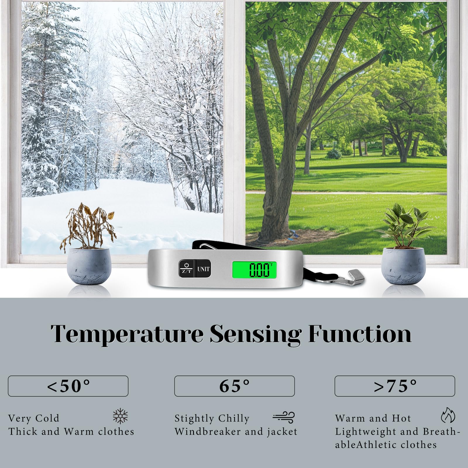 Digital Luggage Scale with LCD Display – Portable Travel Suitcase Weight Scale up to 110 lb with Backlight Screen