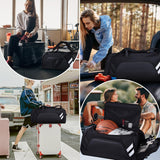 Wolfilist 58L Large Gym & Travel Duffle Bag with Shoe Compartment and Wet Pocket – Waterproof Sports Bag (Black)