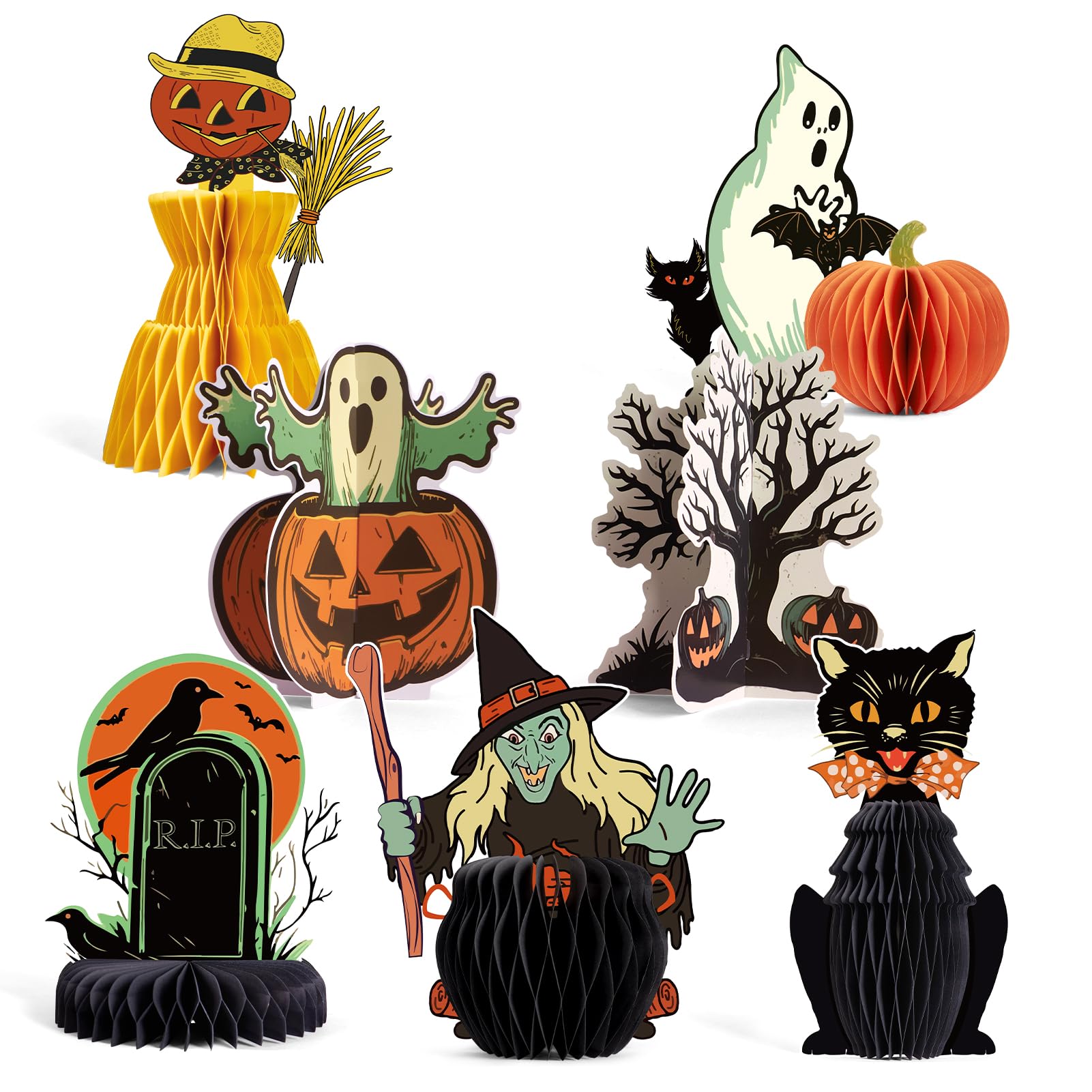 Halloween Table Centerpieces – Reusable Party Decorations for Kids & Adults with Fun Spooky Designs