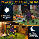 Solar Lighted Halloween Garden Flag – 23x16" Double-Sided Witch Design with 8 Lighting Modes & Weatherproof Fabric