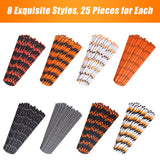 Halloween Paper Straws – 200-Pack Black, Orange & White Biodegradable Party Straws (8 Styles, Food-Grade Paper)
