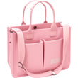 ZHMO Canvas Tote Bag for Women – Large Work & Travel Tote with Compartments, Laptop Shoulder & Crossbody Bag (Pink)