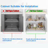 Expandable Stainless Steel Pull-Out Cabinet Organizer – Adjustable Width & Height Slide-Out Shelves (2 Pack)