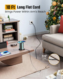 Surge Protector Tower with Wireless Charger – 9 AC Outlets, 4 USB Ports & 10Ft Extension Cord