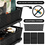 2-Tier Pull-Out Under Sink Organizer – Black Sliding Drawer Storage for Bathroom & Cabinets