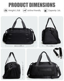 PROKVA Small Gym Duffle Bag 16L – Compact Carry-On Weekender with Shoe Compartment & Wet/Dry Pocket (Black)