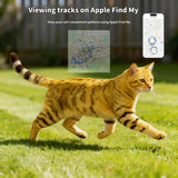 Apple Find My Cat GPS Tracker, Waterproof Smart Pet Locator, No Subscription, Lightweight iOS Compatible Collar Tracker