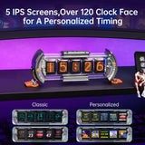 Divoom Times Gate Cyberpunk RGB Pixel Display Desk Clock – WiFi Smart Data Dashboard Gaming Decor Silver