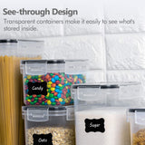 Chefstory Airtight Food Storage Containers Set – 14 Piece Stackable Pantry Canisters with Lids & Labels