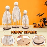 Rustic Wooden Ghost Trio – Farmhouse Halloween Decorations with BOO & Haunted Labels, 3 Sizes