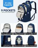 Hantrip Large School & College Backpack with Laptop Compartment, Chest Strap, Water-Resistant Design