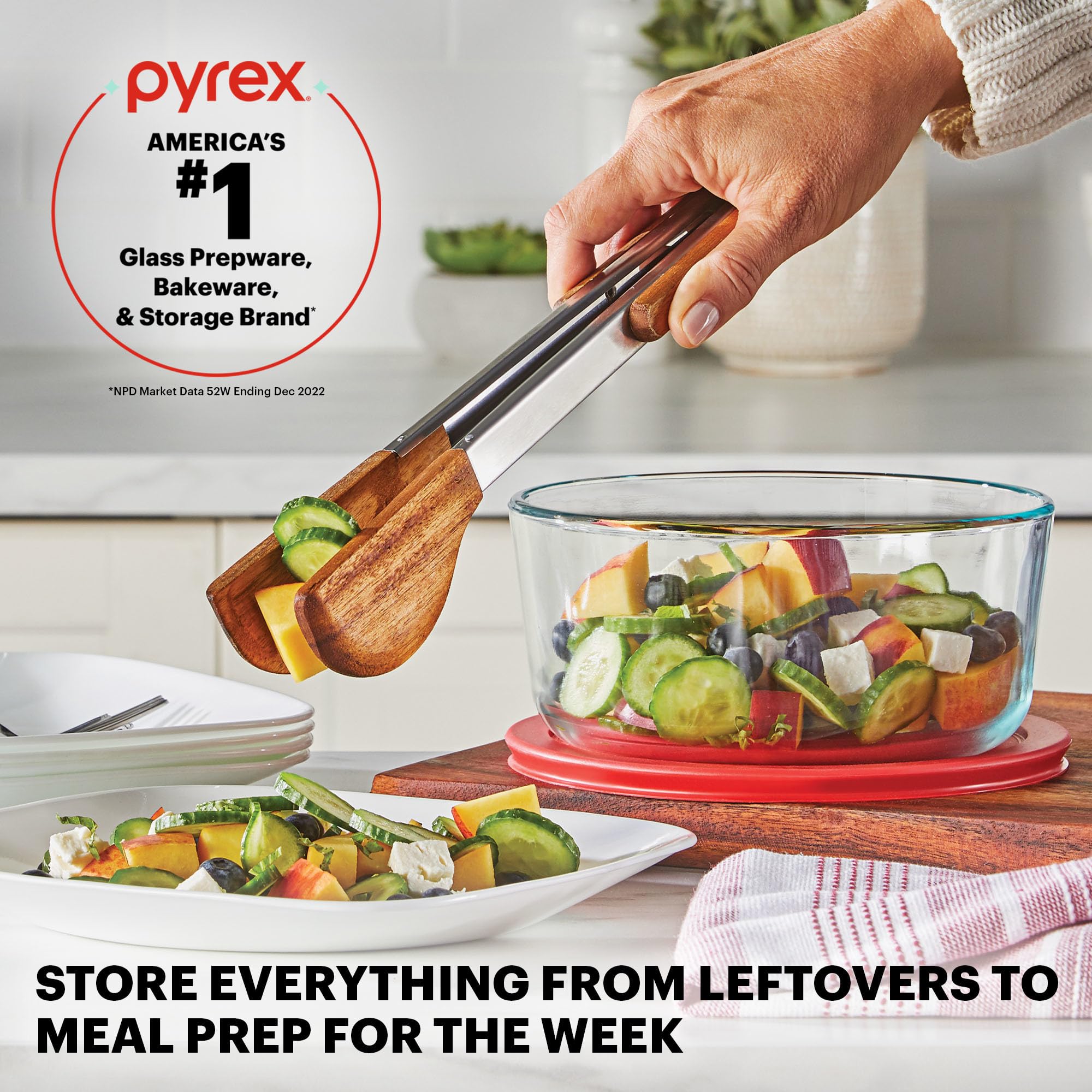 Pyrex 24-Piece Glass Food Storage Container Set – BPA-Free Lids, Microwave & Freezer Safe