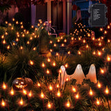 Orange Halloween Candle Pathway Lights – 3-in-1 Flickering LED Stakes with Timer & 8 Lighting Modes