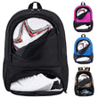 HIMAL OUTDOORS Soccer Backpack – Durable Sports Gear Bag with Ball Holder & Separate Cleat Compartment (Black)