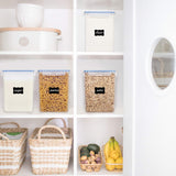 4-Piece Airtight Pantry Food Storage Container Set with Measuring Cups & Labels – Large 5.2L Dry Food Canisters