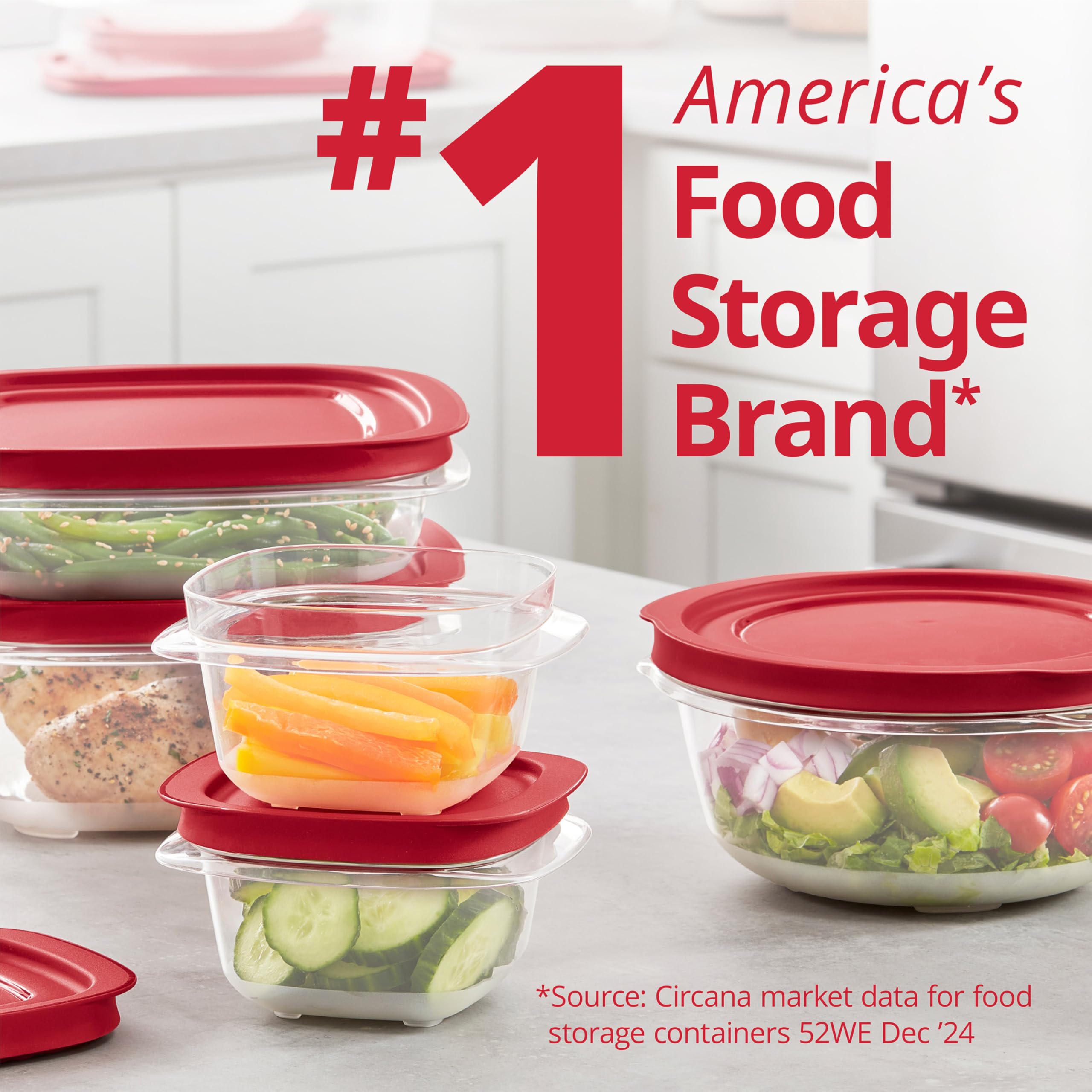 EasyStore Food Storage Containers Set – BPA-Free Stackable Containers with SecureGrip Lids (Made in USA)