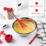 24-Piece Nylon & Stainless Steel Kitchen Utensil Set – Heat Resistant, Non-Stick Safe (Red)