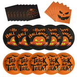Halloween Jack O’Lantern Tableware Set – 96 Pcs Plates & Napkins for 24 Guests Party Supplies