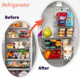 Clear Divided Storage Bins with Lids – 4-Section Stackable Pantry & Fridge Organizer (2-Pack)
