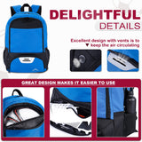 HIMAL OUTDOORS Soccer Backpack – Sports Gear Bag with Ball Holder & Separate Cleat Compartment (Blue)