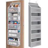 JARLINK Over-The-Door Organizer with 5 Shelves – Heavy-Duty Hanging Storage with Anti-Tilt Design (Grey)