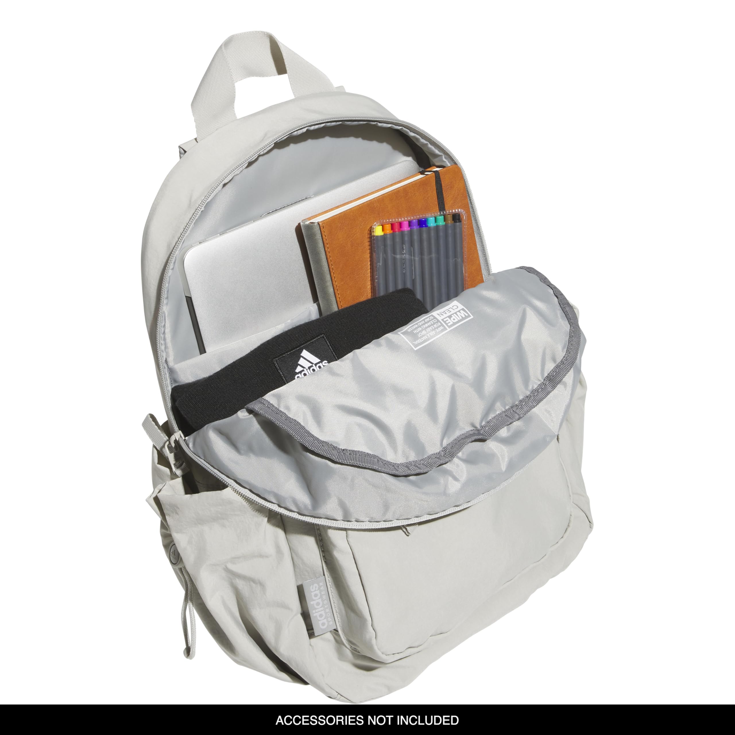 adidas Weekender Backpack – Compact & Lightweight Everyday Travel Backpack with Trolley Strap (Metal Grey, 19L)