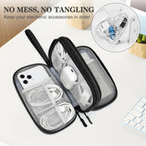 Portable Electronics Organizer Travel Case – Waterproof Cable Organizer Bag for Chargers, USB Cables, Earbuds & Tech Accessories