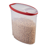 Flex & Seal Cereal Keeper Canister – BPA-Free Dry Food Storage with Easy-Pour Lid (Clear with Red Lid)