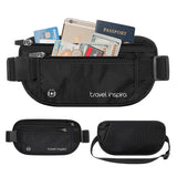 Travel Inspira XL RFID Travel Money Belt – Expanded Anti-Theft Hidden Pouch with Secure Zip (Black)