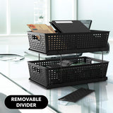2-Tier Pull-Out Under Sink Organizer – Black Sliding Drawer Storage for Bathroom & Cabinets