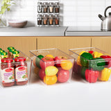 6-Pack Clear Pantry Organizer Bins – Plastic Storage Containers with Handles (Clear)