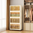 4-Tier Stackable Storage Bins with Wheels, Locking Doors & Lids – Large Mobile Organizer for Home & Office