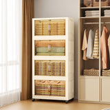 4-Tier Stackable Storage Bins with Wheels, Locking Doors & Lids – Large Mobile Organizer for Home & Office