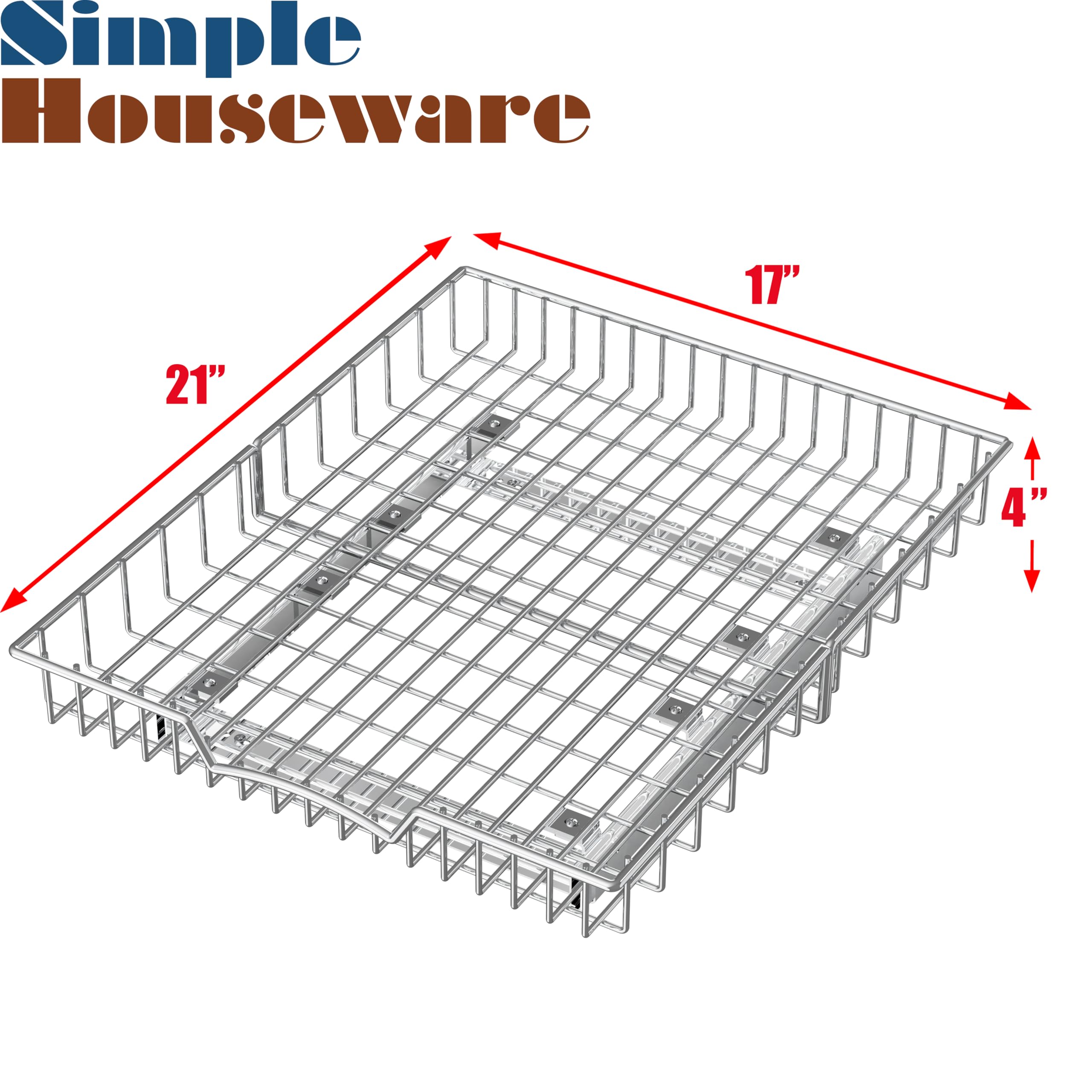 SimpleHouseware Under Cabinet Pull-Out Sliding Shelf – Heavy-Duty Ball Bearing Drawer Organizer (21” x 17”)