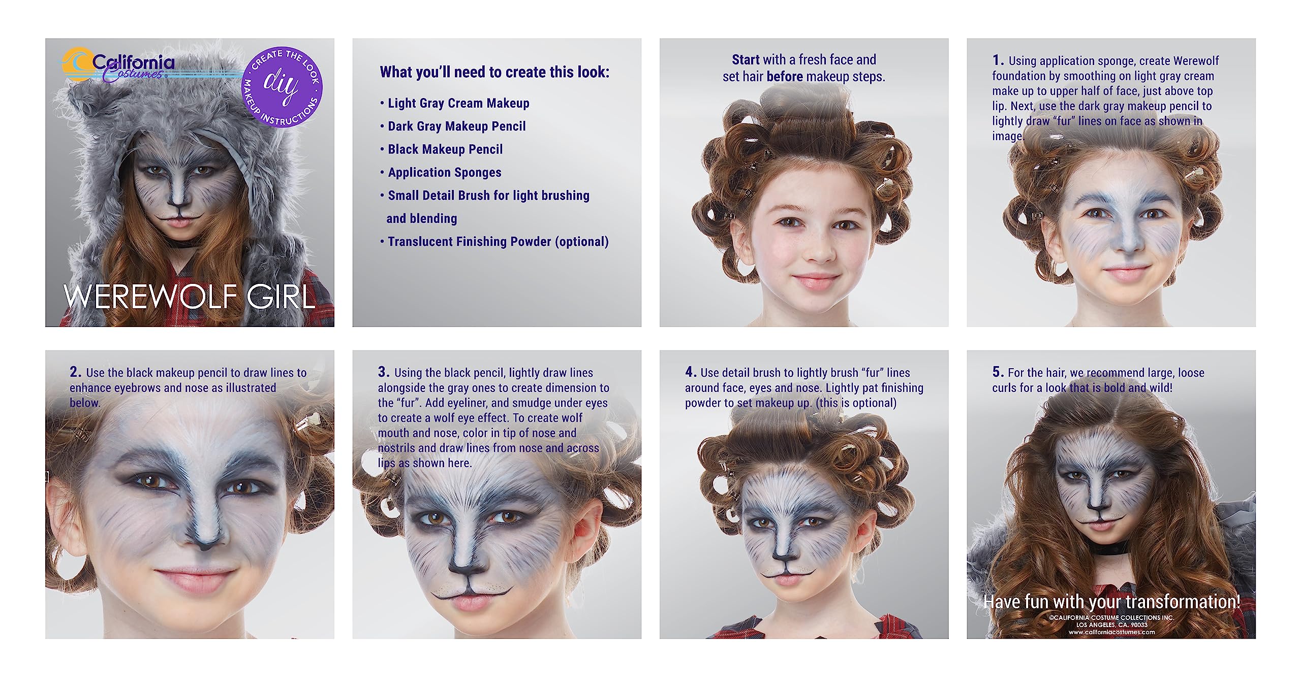 Girls Werewolf Costume Medium